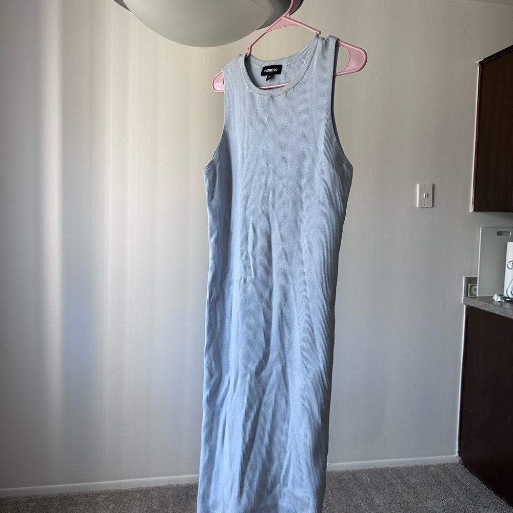 Casual Blue Sleeveless Dress